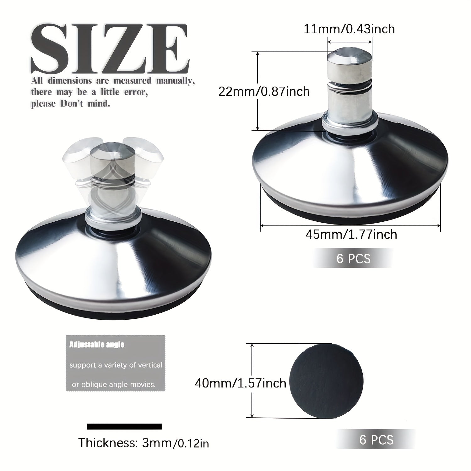 Office Chair Casters with Self-Adhesive Pads (6 pcs)-2