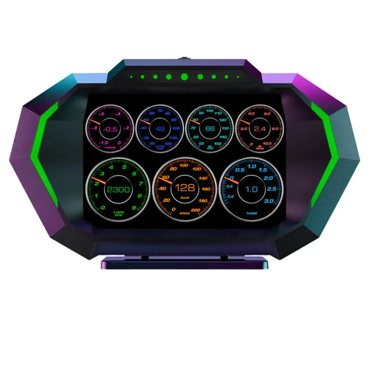 AD Digital Car HUD GPS OBD2 Head Up Display with Slope Meter Black-0
