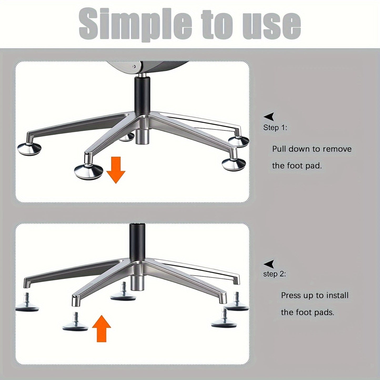 Office Chair Casters with Self-Adhesive Pads (6 pcs)-1