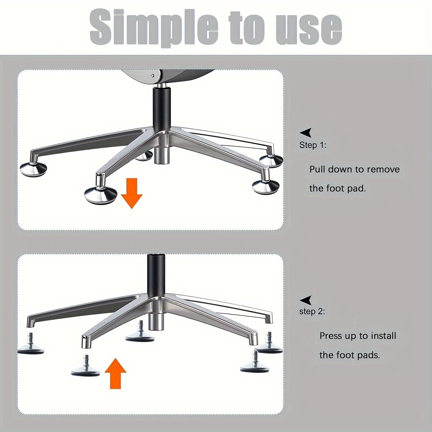 Office Chair Casters with Self-Adhesive Pads (6 pcs)-1